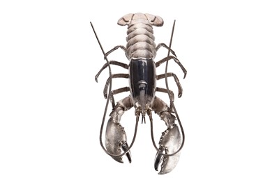 Lot 161 - A FINELY MODELLED LIFE-SIZED SILVER LOBSTER-FORM CAVIAR DISH