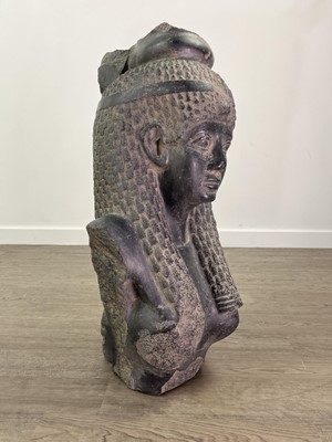 Lot 158 - A CONTEMPORARY EGYPTIAN REVIVAL COMPOSITION BUST OF A PHARAOH