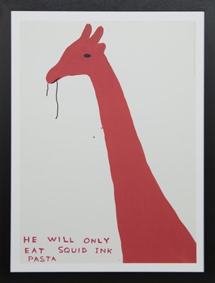 Lot 18 - HE WILL ONLY EAT SQUID INK PASTA, A LITHOGRAPH BY DAVID SHRIGLEY