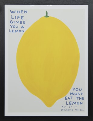 Lot 21 - WHEN LIFE GIVES YOU A LEMON, A LITHOGRAPH BY DAVID SHRIGLEY