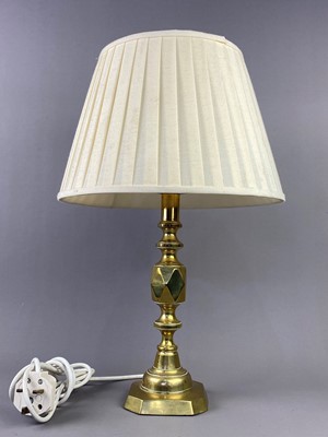 Lot 282 - A BURMESE PLANTER AND TWO TABLE LAMPS