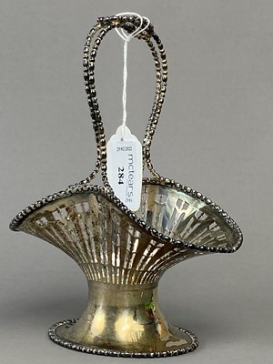 Lot 284 - A SILVER SWEETS BASKET