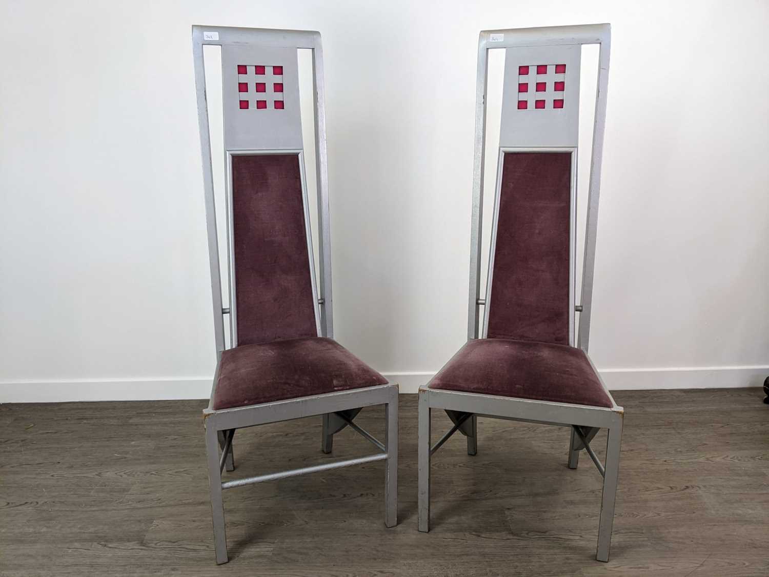 Lot 361 - AFTER CHARLES RENNIE MACKINTOSH, EIGHT CHAIRS AND THREE TABLES