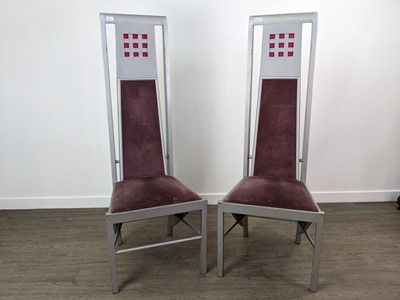 Lot 361 - AFTER CHARLES RENNIE MACKINTOSH, EIGHT CHAIRS AND THREE TABLES