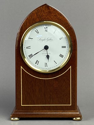 Lot 286 - A SET OF POSTAL SCALES, TWO MANTEL CLOCKS AND OTHER ITEMS