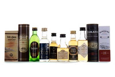 Lot 43 - 10 ASSORTED WHISKY MINIATURES - INCLUDING BOWMORE 15 YEAR OLD DARKEST