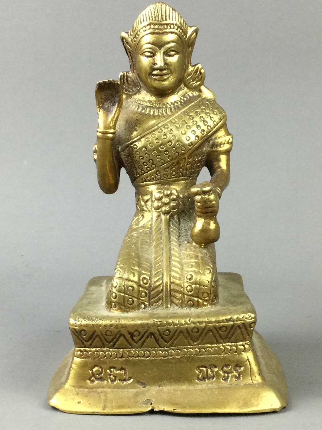 Lot 140 - A LOT OF TWO THAI BRASS BUDDHIST FIGURES