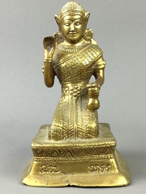Lot 140 - A LOT OF TWO THAI BRASS BUDDHIST FIGURES