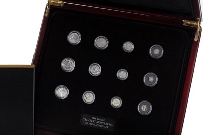 Lot 21 - THE THREE GREATEST MONARCHS MAUNDY STERLING SILVER COIN SET