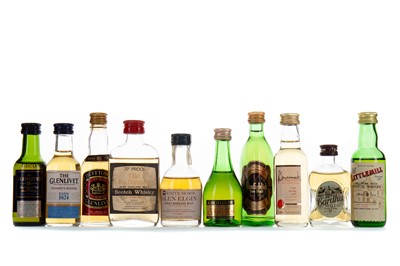 Lot 56 - 10 ASSORTED SINGLE MALT MINIATURES - INCLUDING LITTLEMILL 8 YEAR OLD
