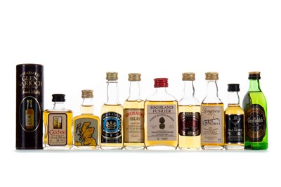 Lot 57 - 10 ASSORTED WHISKY MINIATURES - INCLUDING LONGROW 1974 16 YEAR OLD
