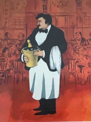 Lot 103 - A CONTEMPORARY PRINT OF A WAITER