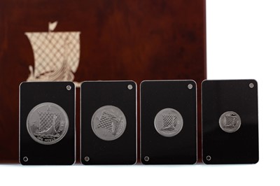 Lot 75 - THE 2016 QUEEN ELIZABETH II 90TH BIRTHDAY ISLE OF MAN PLATINUM NOBLE FOUR COIN SET