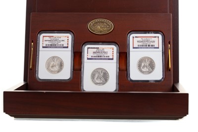Lot 2 - RARE: THE SS REPUBLIC SHIPWRECK NEW ORLEANS MINT THREE GOVERNMENT SET SEATED LIBERTY HALF DOLLAR SILVER THREE COIN SET