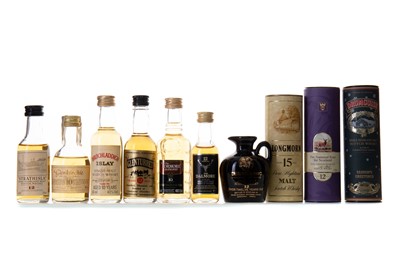 Lot 102 - 10 ASSORTED WHISKY MINIATURES - INCLUDING LONGMORN 15 YEAR OLD