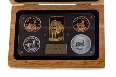 Lot 16 - THE 1967 - 2017 SOUTH AFRICAN MINT KRUGERRAND VINTAGE GOLD, SILVER AND PLATINUM FOUR COIN SET