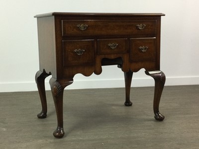 Lot 339 - A MAHOGANY LOWBOY AND AN OPEN BOOKCASE