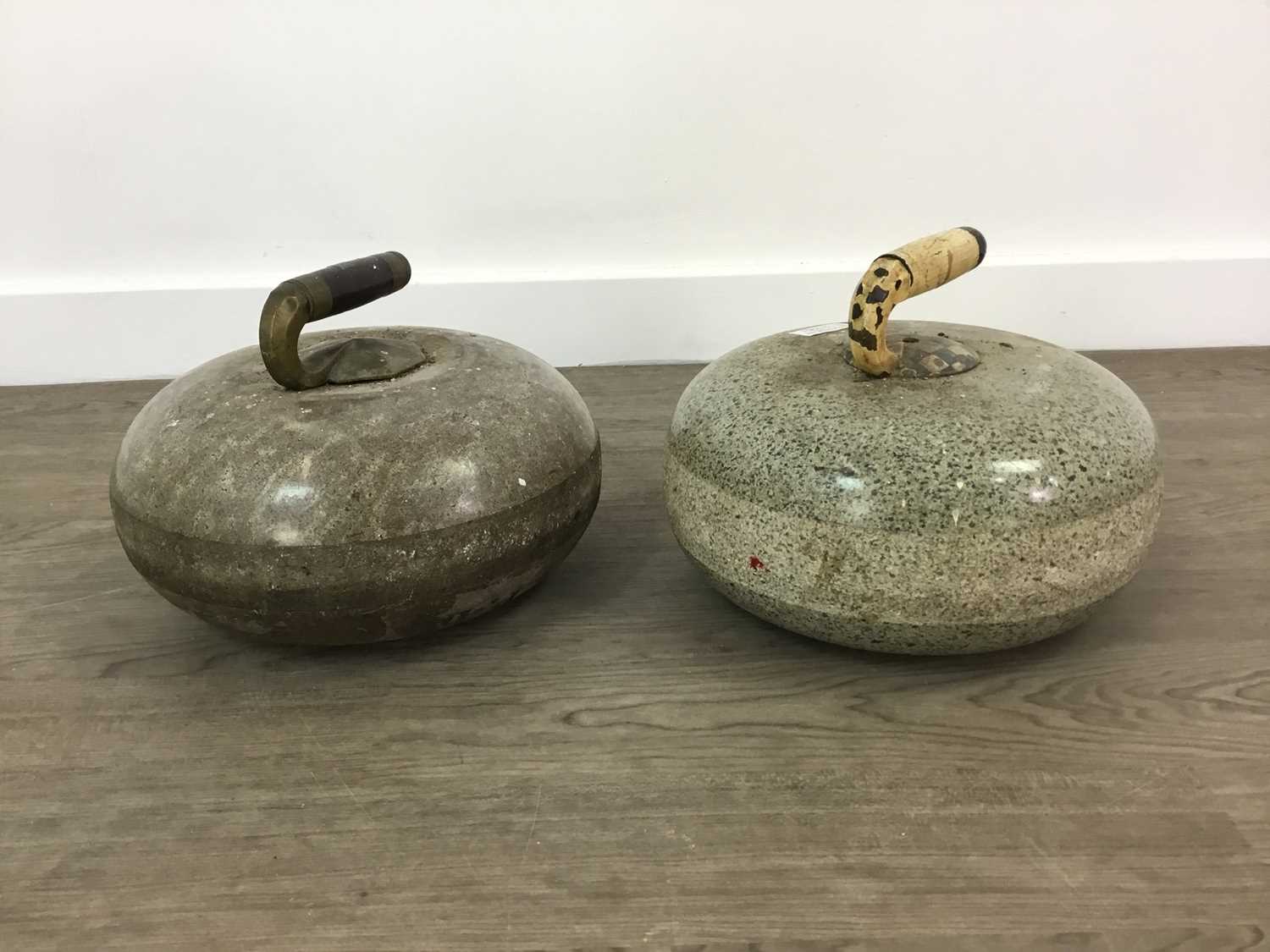 Lot 250 - A LOT OF TWO CURLING STONES