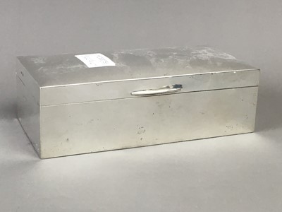 Lot 100A - A SILVER CIGARETTE BOX ALONG WITH PICQUOT WARE AND PLATE