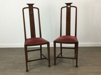 Lot 352 - A PAIR OF ARTS & CRAFTS SIDE CHAIRS
