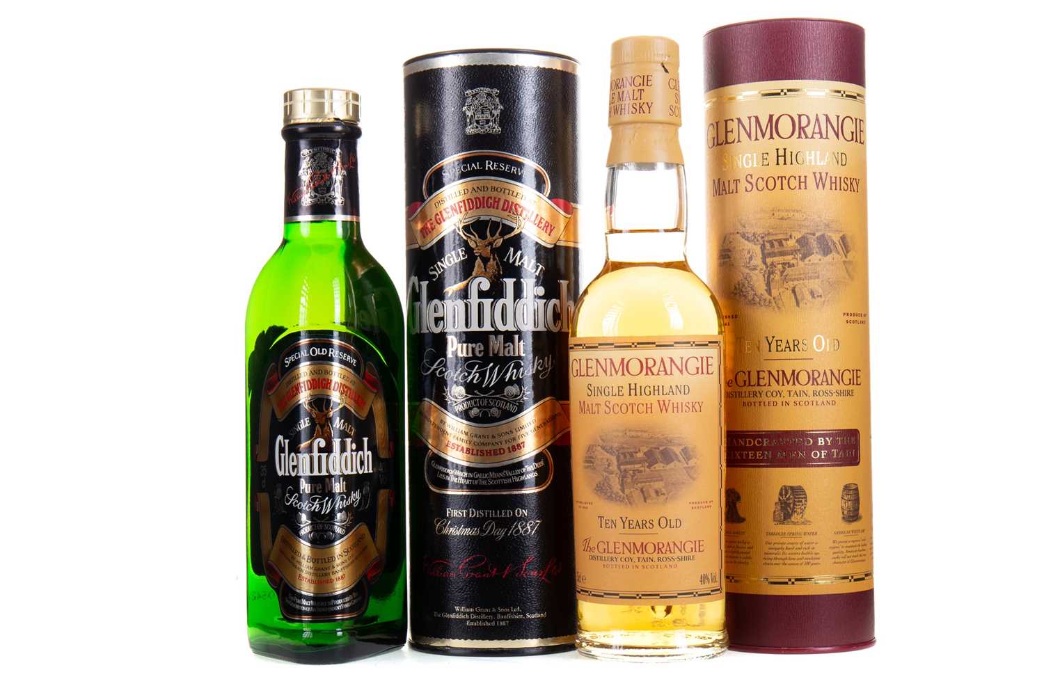 Lot 143 - GLENFIDDICH SPECIAL OLD RESERVE 35CL & GLENMORANGIE 10 YEAR OLD 35CL