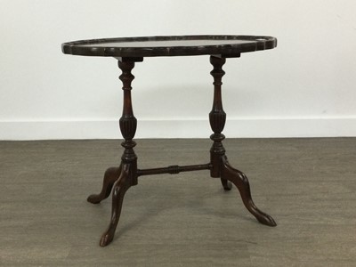 Lot 48 - A MAHOGANY TWO TIER FOLDING OCCASIONAL TABLE