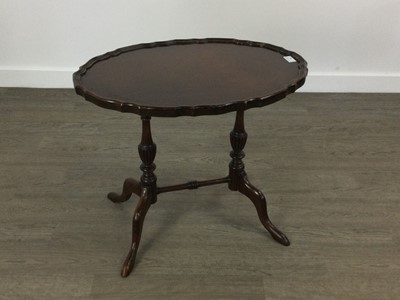 Lot 48 - A MAHOGANY TWO TIER FOLDING OCCASIONAL TABLE
