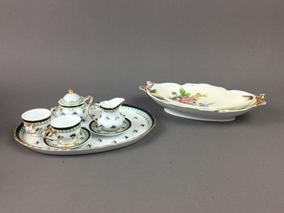 Lot 127 - A DOLL'S TEA SET, CHAIRS AND A PLAY HORSE