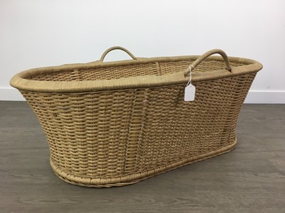 Lot 124 - A WICKER BASKET AND FIVE RUGS