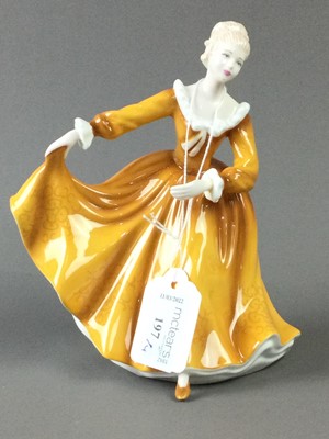 Lot 197 - A LOT OF THREE ROYAL DOULTON FIGURES AND ANOTHER FIGURE