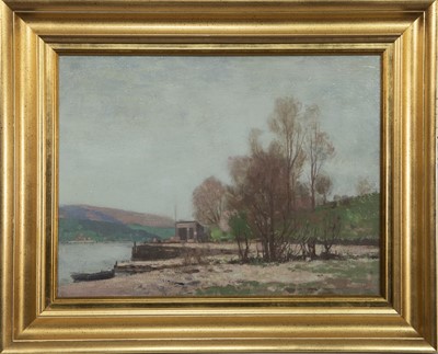 Lot 220 - AN UNTITLED OIL BY GEORGE HOUSTON