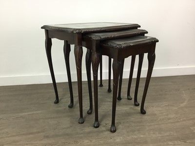 Lot 213 - A MAHOGANY NEST OF TABLES