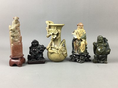 Lot 17 - A COLLECTION OF CHINESE SOAPSTONE AND OTHER PIECES
