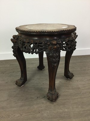 Lot 1242 - A LOW CHINESE HARDWOOD JARDINIERE STAND