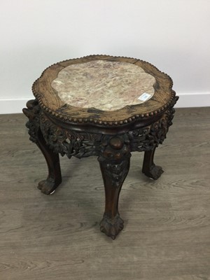 Lot 1242 - A LOW CHINESE HARDWOOD JARDINIERE STAND