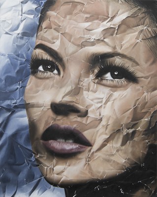 Lot 70 - UNTITLED (KATE WITH LASHES), AN ACRYLIC BY JOHN MCCARTHY
