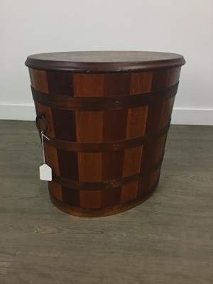 Lot 194 - A MAHOGANY AND OAK BANDED FUEL BIN