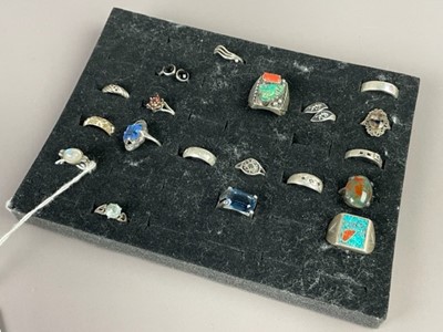 Lot 144 - A LOT OF NINETEEN VINTAGE SILVER DRESS RINGS