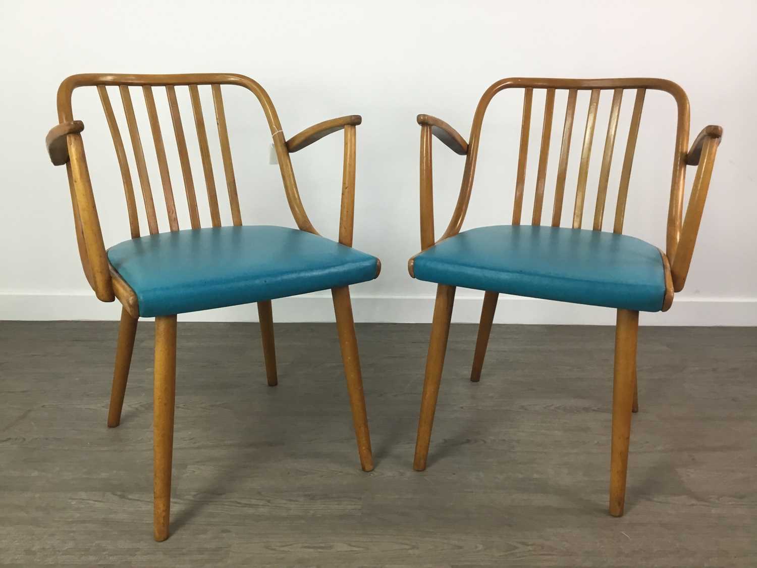 Lot 371 - A PAIR OF ARMCHAIRS BY ANTONIN SUMAN FOR TON