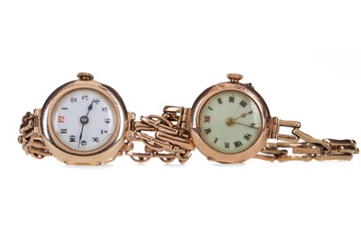 Lot 818 - TWO LADY'S NINE CARAT GOLD CASED WATCHES