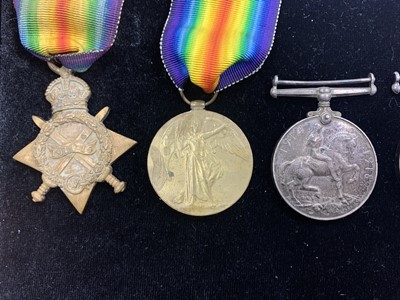 Lot 6 - A GROUP OF WWI CAMPAIGN MEDALS, ALSO BADGES AND COINS