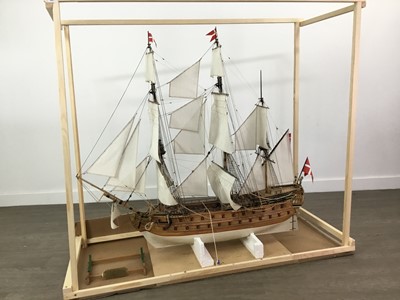 Lot 364 - A GOOD AND LARGE SCRATCH BUILT MODEL SHIP