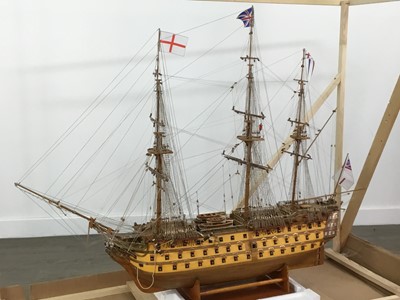 Lot 60A - A GOOD AND LARGE SCRATCH BUILT MODEL SHIP