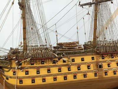Lot 60 - A GOOD AND LARGE SCRATCH BUILT MODEL SHIP