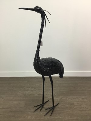 Lot 293 - A PAINTED METAL MODEL OF A CRANE