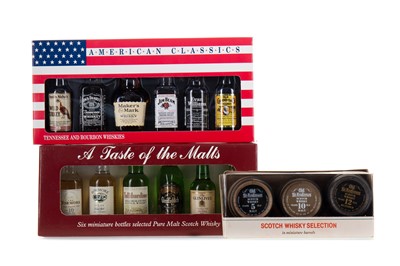 Lot 185 - 3 MINIATURE SETS - A TASTE OF THE MALTS, AMERICAN CLASSICS & OLD ST ANDREWS
