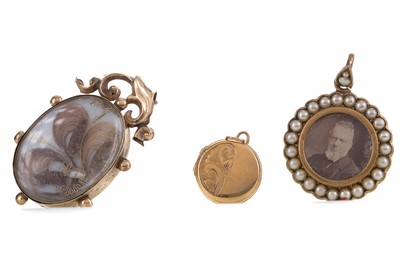 Lot 407 - TWO MOURNING PENDANTS AND A LOCKET