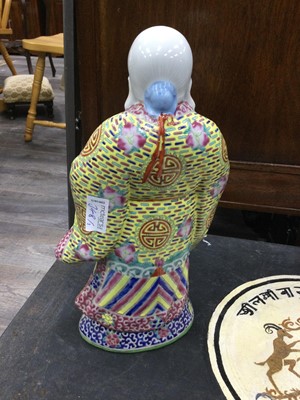 Lot 348 - A GROUP OF THREE CHINESE FIGURES OF FU, LU AND SHOU