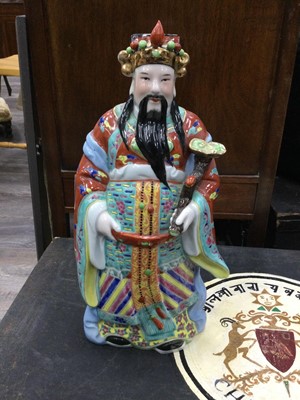 Lot 348 - A GROUP OF THREE CHINESE FIGURES OF FU, LU AND SHOU