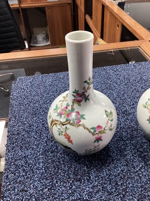 Lot 1030 - A PAIR OF CHINESE BOTTLE VASES